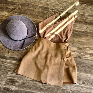 Trendy Tan Skort Skirt